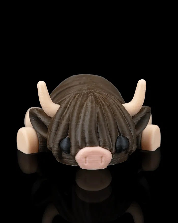 Highland Cow in Field Nest