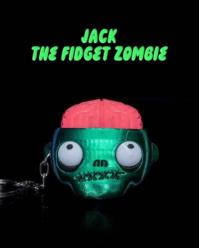 Halloween zombie fidget toy keychain with exposed brain