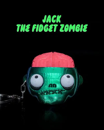Halloween zombie fidget toy keychain with exposed brain